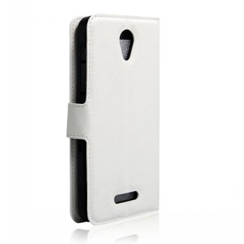 Чехол портмоне подставка на силиконовой основе на магнитной защелке для Alcatel Pop 4 Белый