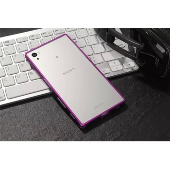 Металлический округлый бампер на пряжке для Sony Xperia X Фиолетовый