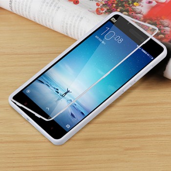 Двухкомпонентный силиконовый матовый полупрозрачный чехол горизонтальная книжка с акриловой полноразмерной транспарентной смарт крышкой для Xiaomi Mi4i  Белый
