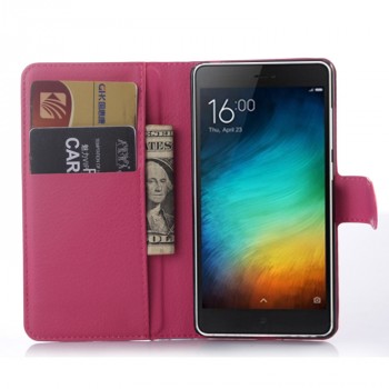 Чехол портмоне подставка на пластиковой основе на магнитной защелке для Xiaomi Mi4i  Пурпурный