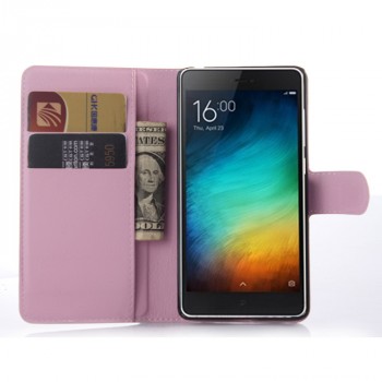 Чехол портмоне подставка на пластиковой основе на магнитной защелке для Xiaomi Mi4i  Розовый