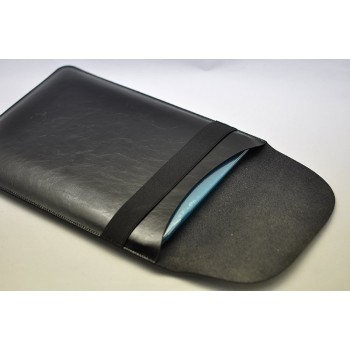 Кожаный вощеный мешок для Ipad Pro  Черный
