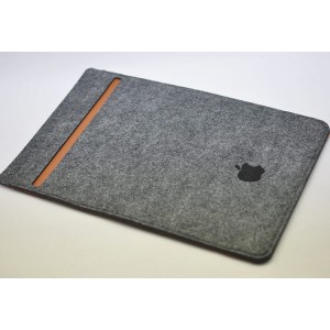 Войлочный мешок с отсеком для карт и крепежом для Apple Pencil для Ipad Pro  Серый