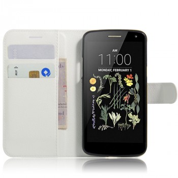Чехол портмоне подставка на силиконовой основе на магнитной защелке для LG K5 Белый