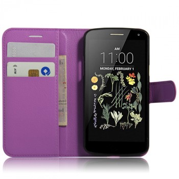 Чехол портмоне подставка на силиконовой основе на магнитной защелке для LG K5 Фиолетовый