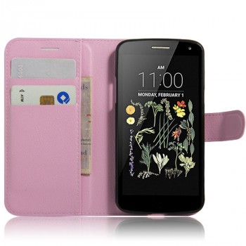 Чехол портмоне подставка на силиконовой основе на магнитной защелке для LG K5 Розовый