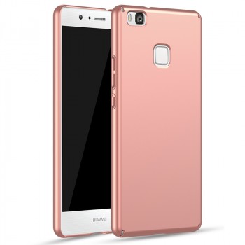 Пластиковый непрозрачный матовый чехол с улучшенной защитой элементов корпуса для Huawei P9 Lite  Розовый