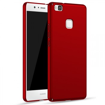 Пластиковый непрозрачный матовый чехол с улучшенной защитой элементов корпуса для Huawei P9 Lite  Красный