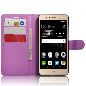 Чехол портмоне подставка на силиконовой основе на магнитной защелке для Huawei P9 Lite Фиолетовый