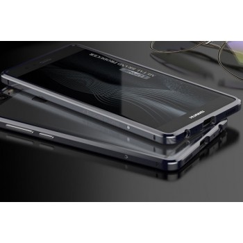 Металлический округлый бампер сборного типа на винтах для Huawei P9 Lite Серый