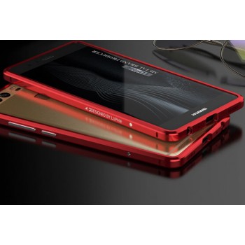 Металлический округлый бампер сборного типа на винтах для Huawei P9 Lite Красный