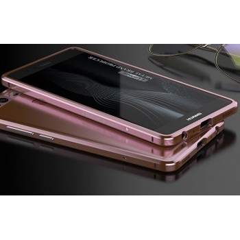 Металлический округлый бампер сборного типа на винтах для Huawei P9 Lite Розовый