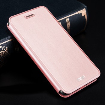 Чехол горизонтальная книжка подставка текстура Металлик на силиконовой основе для Huawei P9 Lite Розовый