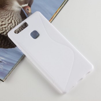 Силиконовый матовый полупрозрачный чехол с дизайнерской текстурой S для Huawei P9 Plus  Белый