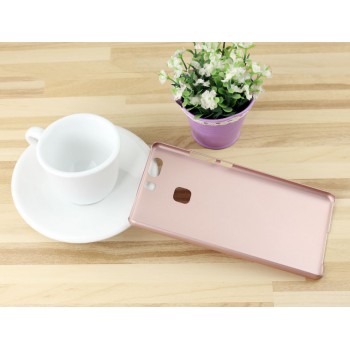 Пластиковый непрозрачный матовый чехол для Huawei P9 Plus  Розовый