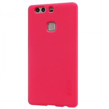 Пластиковый непрозрачный матовый нескользящий премиум чехол для Huawei P9 Plus Красный