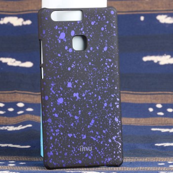 Пластиковый непрозрачный матовый чехол с голографическим принтом Звезды для Huawei P9 Plus  Фиолетовый