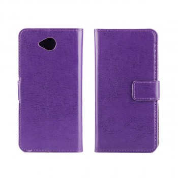 Глянцевый чехол портмоне подставка на пластиковой основе на магнитной защелке для Microsoft Lumia 650 Фиолетовый