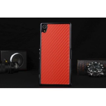 Пластиковый непрозрачный матовый чехол с текстурным покрытием Кожа для Sony Xperia Z2 Красный