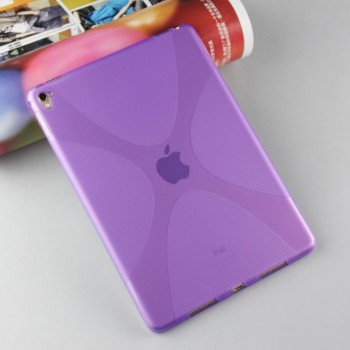 Силиконовый матовый полупрозрачный чехол с дизайнерской текстурой X для Ipad Pro 9.7  Фиолетовый