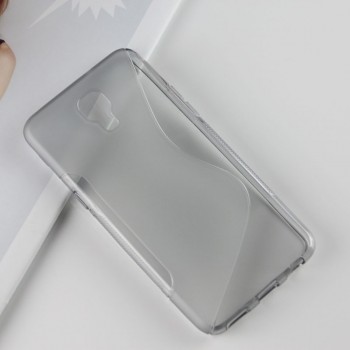 Силиконовый матовый полупрозрачный чехол с дизайнерской текстурой S для LG X view  Серый