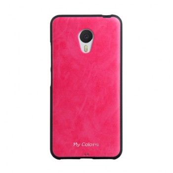 Силиконовый чехол накладка для Meizu M3s Mini с текстурой кожи Розовый