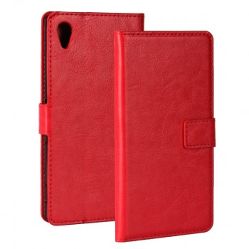 Глянцевый чехол портмоне подставка на пластиковой основе на магнитной защелке для Sony Xperia M4 Aqua  Красный