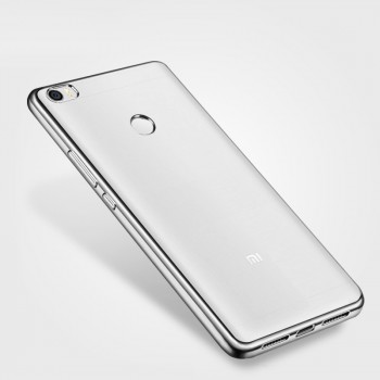 Силиконовый матовый полупрозрачный чехол с текстурным покрытием Металлик для Xiaomi Mi Max  Белый