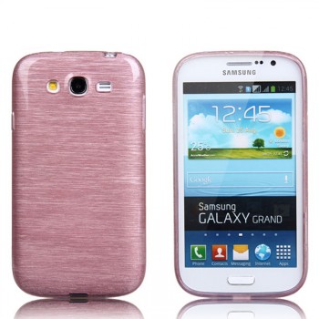 Силиконовый матовый непрозрачный чехол текстура Металлик для Samsung Galaxy Grand Розовый