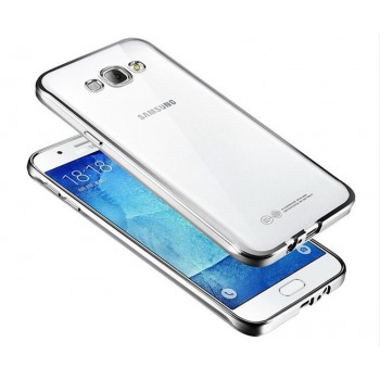 Силиконовый матовый полупрозрачный чехол с текстурным покрытием Металлик для Samsung Galaxy Grand  Белый