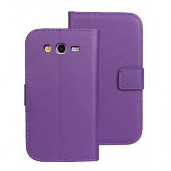 Чехол портмоне подставка на пластиковой основе на магнитной защелке для Samsung Galaxy Grand Фиолетовый