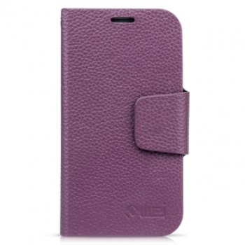 Чехол горизонтальная книжка подставка на пластиковой основе с отсеком для карт на магнитной защелке для Samsung Galaxy Grand Фиолетовый