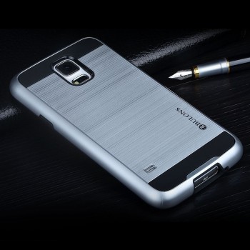 Противоударный двухкомпонентный силиконовый матовый непрозрачный чехол с поликарбонатными вставками экстрим защиты для Samsung Galaxy S5 (Duos) Белый
