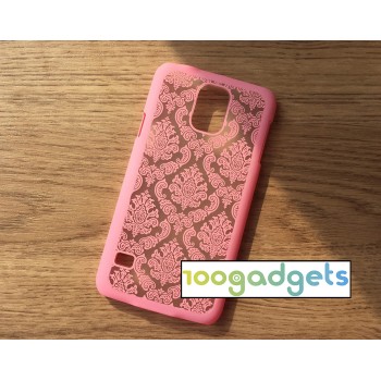 Пластиковый полупрозрачный матовый чехол для Samsung Galaxy S5 (Duos)  Розовый