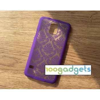 Пластиковый полупрозрачный матовый чехол для Samsung Galaxy S5 (Duos)  Фиолетовый