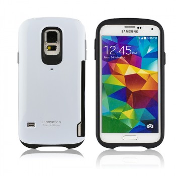 Силиконовый глянцевый непрозрачный дизайнерский фигурный чехол для Samsung Galaxy S5 (Duos) Белый