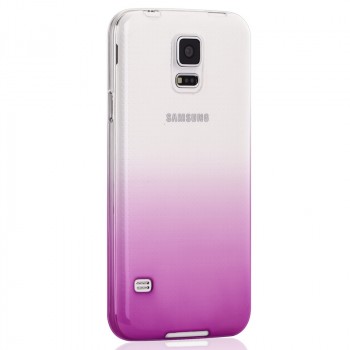 Силиконовый матовый полупрозрачный градиентный чехол для Samsung Galaxy S5 (Duos)  Фиолетовый