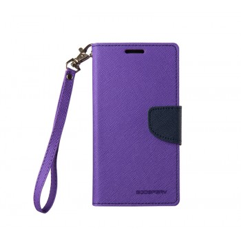 Чехол портмоне подставка на силиконовой основе на дизайнерской магнитной защелке для Samsung Galaxy S5 (Duos) Фиолетовый