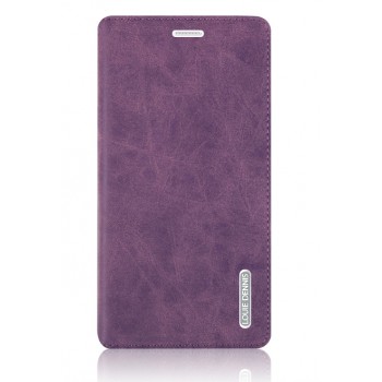 Винтажный чехол горизонтальная книжка подставка с отсеком для карт на присосках для Samsung Galaxy Note 4 Фиолетовый