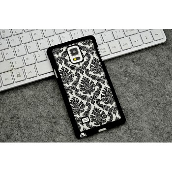 Пластиковый полупрозрачный матовый чехол для Samsung Galaxy Note 4  Черный