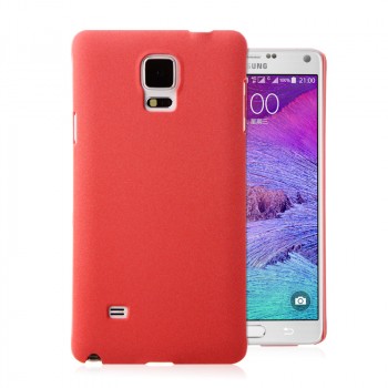 Пластиковый непрозрачный матовый чехол с повышенной шероховатостью для Samsung Galaxy Note 4  Красный