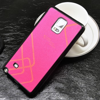 Силиконовый матовый непрозрачный чехол с текстурным покрытием Узоры для Samsung Galaxy Note 4  Розовый