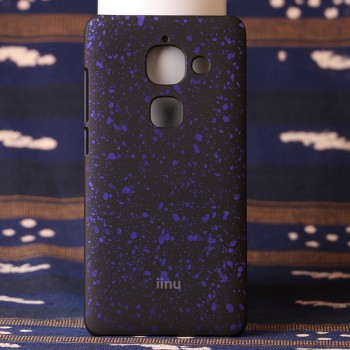 Пластиковый непрозрачный матовый чехол с голографическим принтом Звезды для LeEco Le Max 2 Фиолетовый