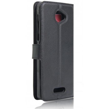 Чехол портмоне подставка на силиконовой основе на магнитной защелке для Alcatel Pop 4S  Черный