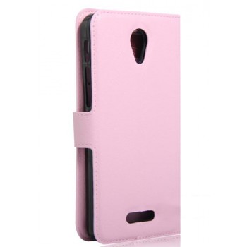 Чехол портмоне подставка на силиконовой основе на магнитной защелке для Alcatel Pop 4 Plus  Розовый