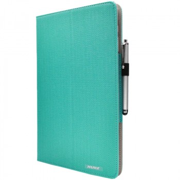 Чехол книжка подставка с рамочной защитой экрана, крепежом для стилуса и тканевым покрытием для Huawei MateBook Голубой