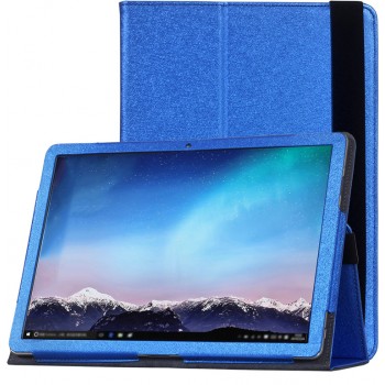 Чехол книжка подставка с рамочной защитой экрана, поддержкой кисти и тканевым покрытием для Huawei MateBook  Синий