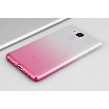 Силиконовый матовый полупрозрачный градиентный чехол для Huawei Honor 5C Розовый