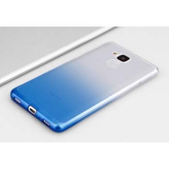 Силиконовый матовый полупрозрачный градиентный чехол для Huawei Honor 5C Синий