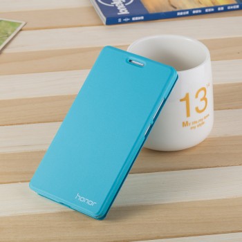 Чехол горизонтальная книжка подставка на пластиковой основе для Huawei Honor 5C  Голубой